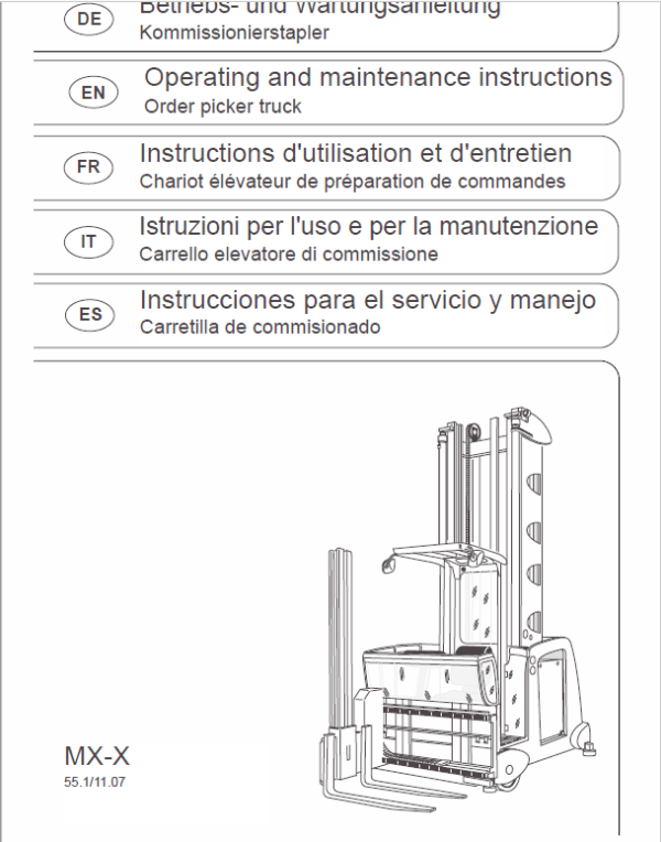 Still MX-X Generation 1,2 80v Order Picker Workshop Repair Manual