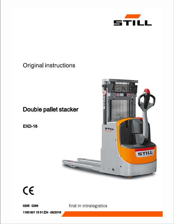 Still EXD-18, EXD-20, EXD-S-20 Double Pallet Stacker Workshop Repair Manual