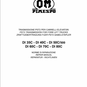 OM PIMESPO FIAT DI30CH, DI35CH, DI40C, DI50C Workshop Operating Repair Manual