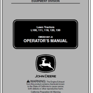 John Deere L100, L108, L110, L111, L118, L120, L130 Tractor Manual