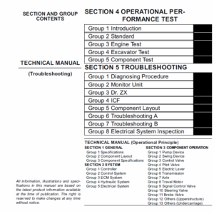 Hitachi ZAXIS ZX210W-3 and ZX220W-3 Excavator Service Manual