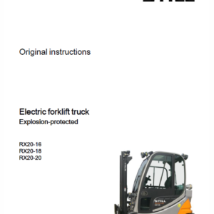 Still Electric Forklift RX20: RX20-14, RX20-15, RX-20-16, RX20-18, RX-20-20 Repair Manual