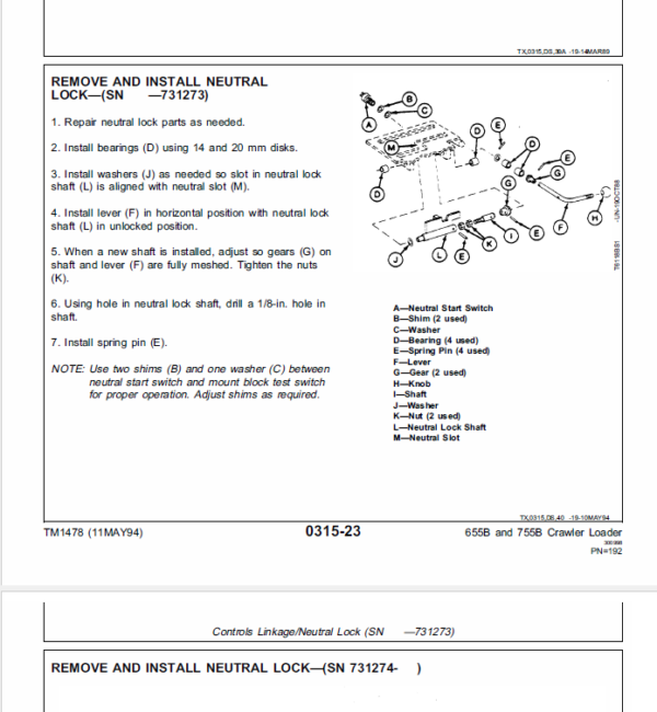 John Deere 655B and 755B Crawler Manual