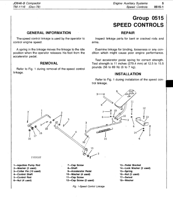 John Deere 646B Compactor Service Manual TM-1116