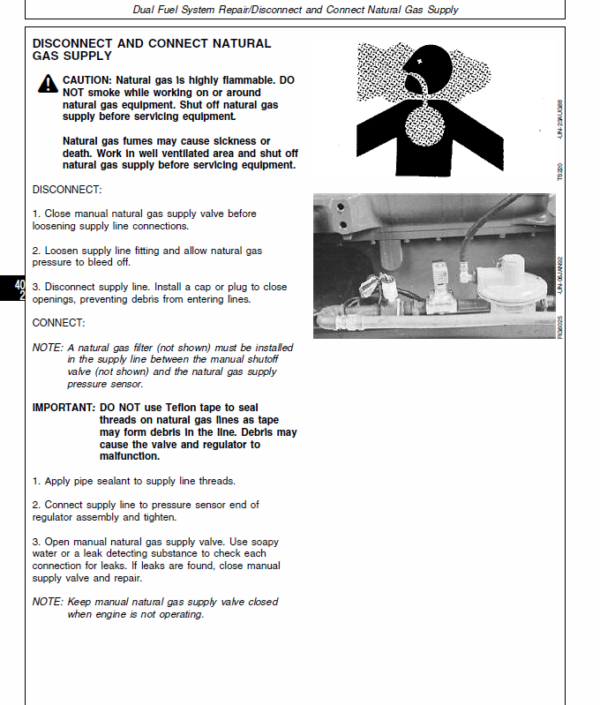 John Deere 400 Series 6076AFD Dual Fuel Engines Service Manual CTM93