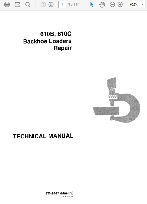 John Deere 610B, 610C Backhoe Loaders TM-1446 & TM-1447