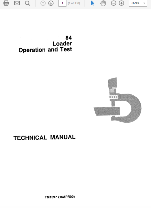 John Deere 84 Loader Service Manual TM-1397 & TM-1398