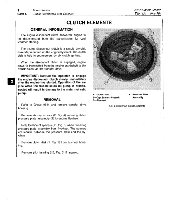 John Deere 670 Motor Grader Service Manual TM-1134