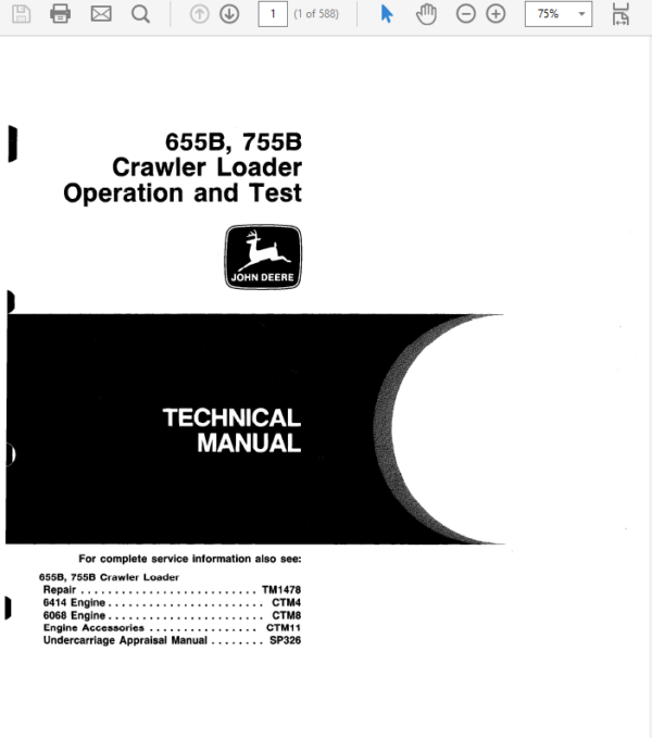 John Deere 655B and 755B Crawler Manual