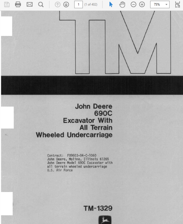 John Deere 690C, 693C Excavator Service Manual