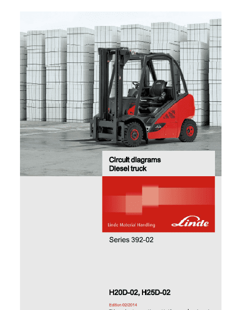 Linde 392 Forklift : H20D, H25D, H20T, H25T Service Repair Manual