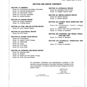 John Deere F911, F912,  F915, F925, F932, F935 Front Mowers Service Manual