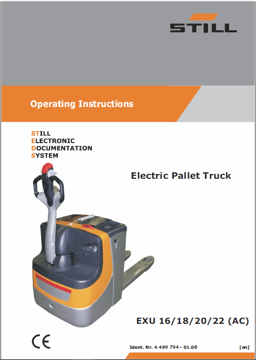 Still EXU-H, EXU-S, EXU-SF, EXU 16-20 Pallet Truck Workshop Repair Manual