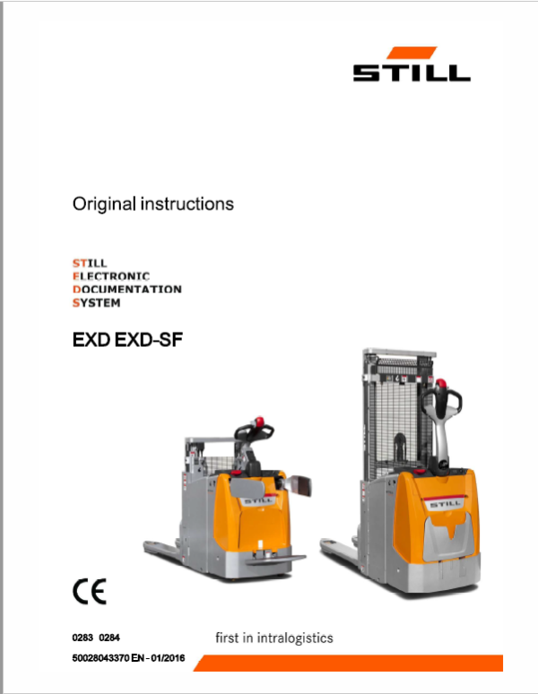 Still EXD-18, EXD-20, EXD-S-20 Double Pallet Stacker Workshop Repair Manual