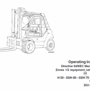 Linde Type 353 Forklift Truck: H50, H60, H70, H80 Repair Service Training Manual