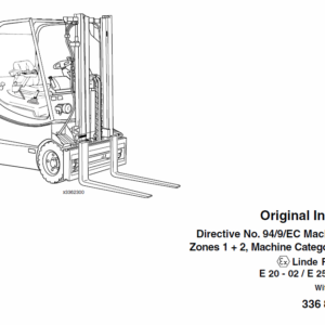 Linde Series 336 Electric Forklift Truck: E20, E25, E30 Workshop Service Manual