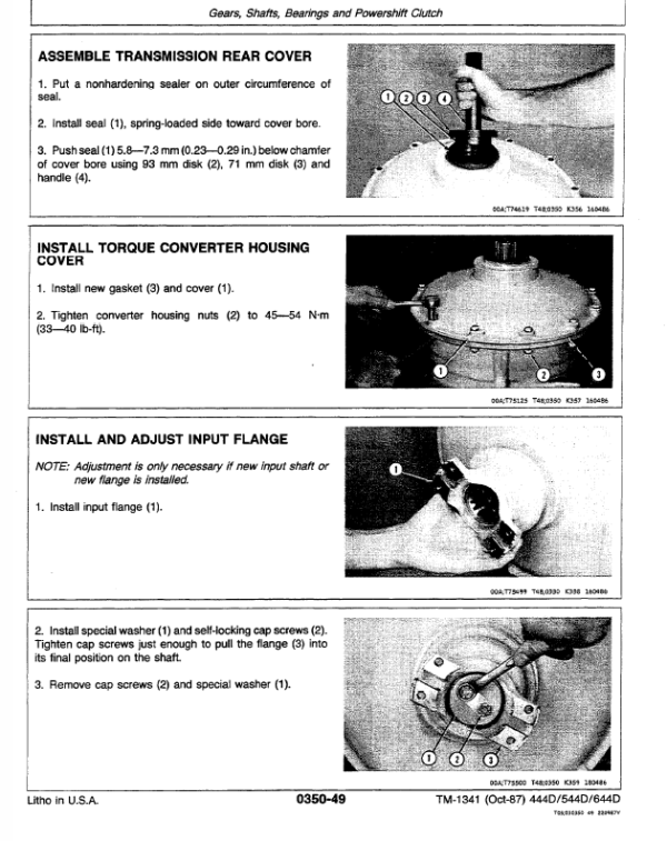 John Deere 444D, 544D and 644D Loader Service Manual TM-1341