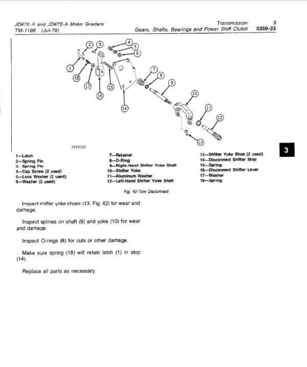 John Deere 670A, 672A Motor Grader Service Manual TM-1188