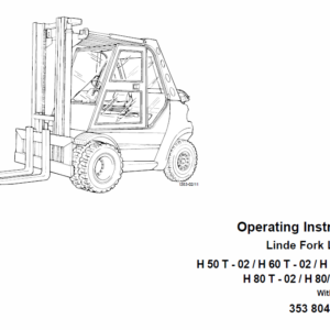 Linde Type 353 Forklift Truck: H50, H60, H70, H80 Repair Service Training Manual