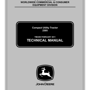 John Deere 2305 Compact Tractor Repair Technical Manual (TM2289)