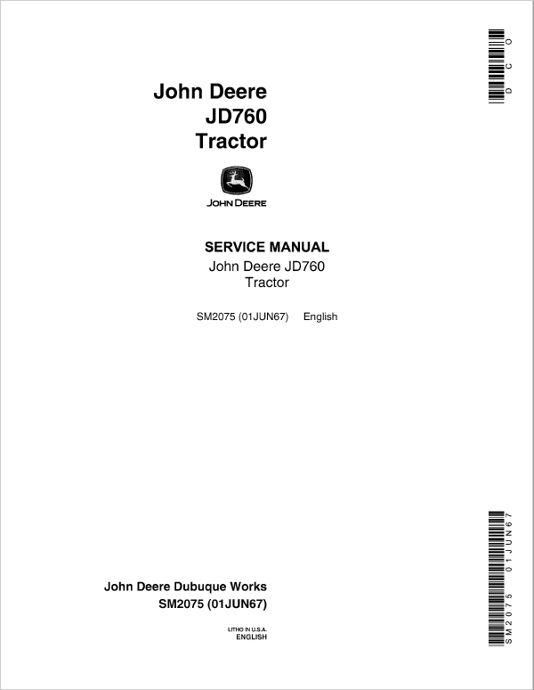 John Deere 760 Tractor Repair Service Manual SM2075