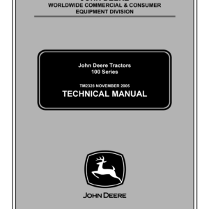 John Deere 100 Series Type 102, 115, 125, 135, 145, 155C, 190C Lawn Tractor Manual (TM2328)