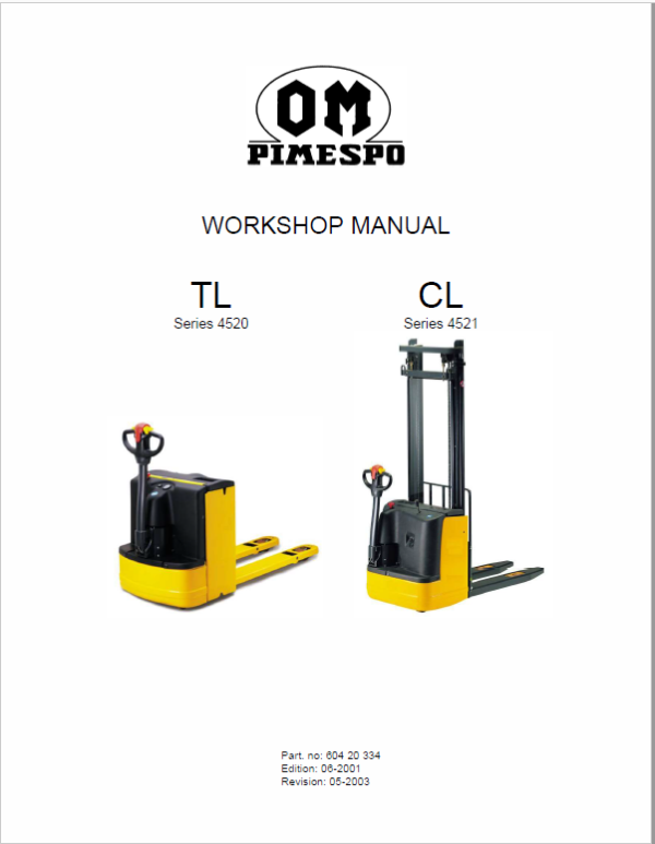 OM PIMESPO TL Series 4520 , CL Series 4521 and Series 4559 Workshop Repair Manual