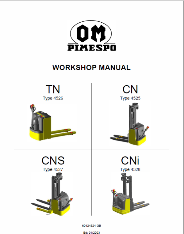 OM Pimespo TN Type 4526, CN Type 4525, CNS Type 4527 and CNI Type 4528 Workshop Manual