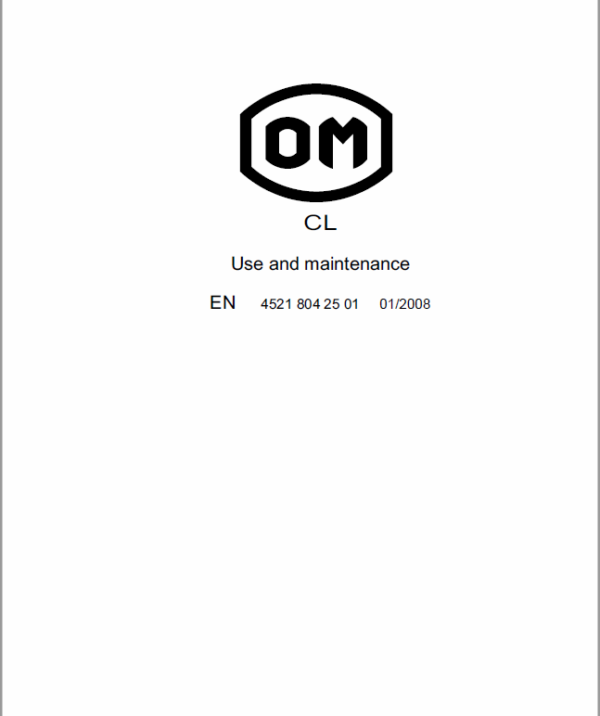 OM PIMESPO TL Series 4520 , CL Series 4521 and Series 4559 Workshop Repair Manual