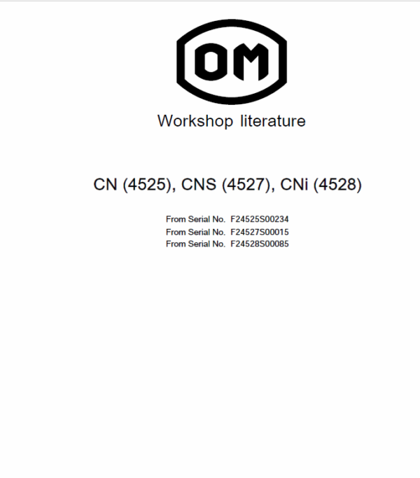 OM Pimespo TN Type 4526, CN Type 4525, CNS Type 4527 and CNI Type 4528 Workshop Manual