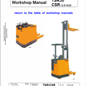 OM Pimespo TSR20, TSR30, TSR31, CSR Workshop Repair Manual