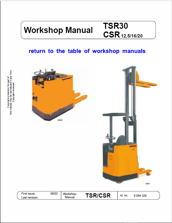 OM Pimespo TSR20, TSR30, TSR31, CSR Workshop Repair Manual