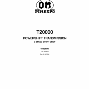 OM Pimespo T20000 Powershift Transmission 2 Speed Short Drop Workshop Manual