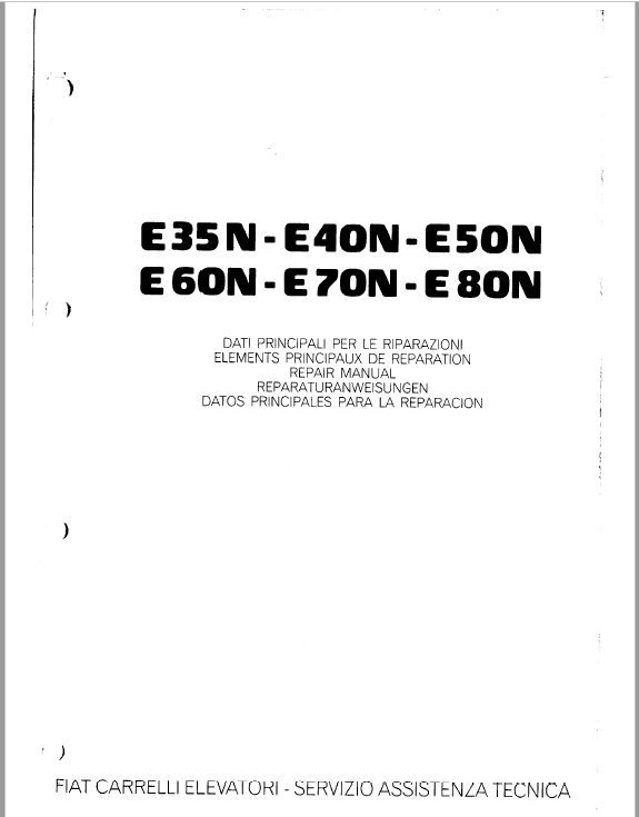 OM Pimespo E35N-E40N-E50N-E60N-E70N-E80N Forklift Repair Manual