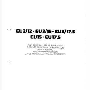 OM Pimespo EU3/12, EU3/15 and EU3/17.5 Forklift Workshop Manual