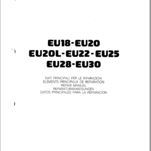 OM Pimespo EU18, EU20, Eu20L, EU22, EU25, EU28 and EU30 Forklift Workshop Manual