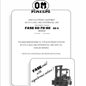 OM Pimespo Fase 60, 70 and 80 80v Forklift Workshop Repair Manual