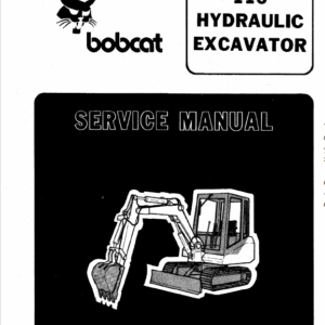 Bobcat 116 Excavator Service Manual