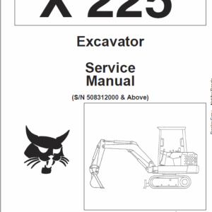 Bobcat X225 Excavator Service Manual