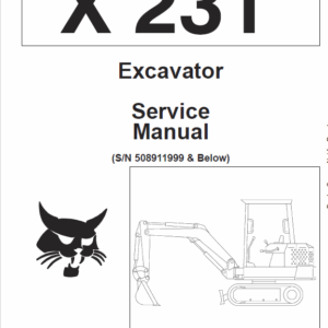 Bobcat X231 Excavator Service Manual