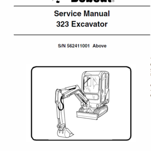 Bobcat 323 Compact Excavator Service Manual