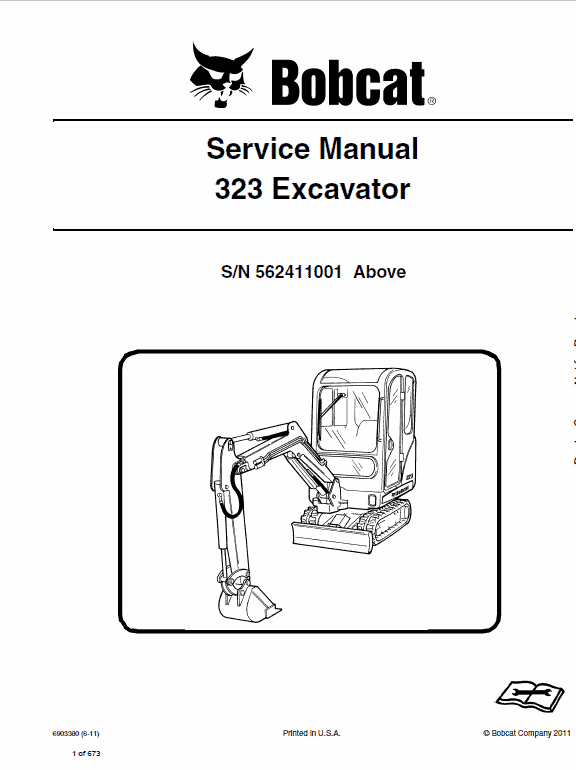 Bobcat 323 Compact Excavator Service Manual