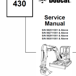 Bobcat 430 Compact Excavator Service Manual