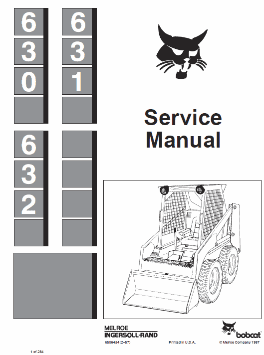 Bobcat 630, 631 and 632 Skid-Steer Loader Service Manual