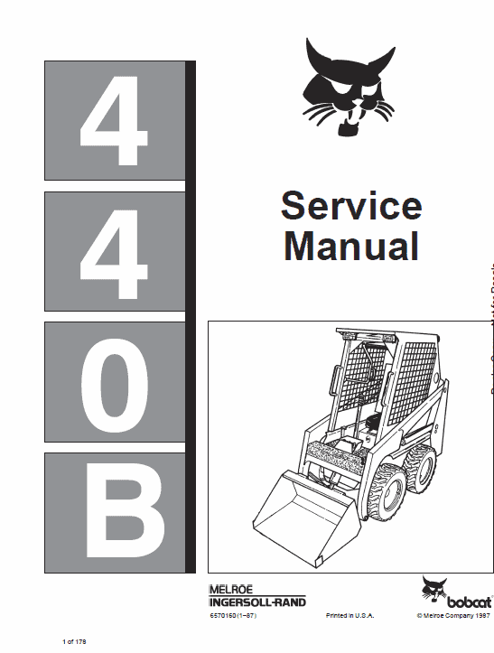 Bobcat 440B Skid-Steer Loader Service Manual