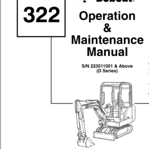 Bobcat 320, 320L and 322 Excavator Service Manual