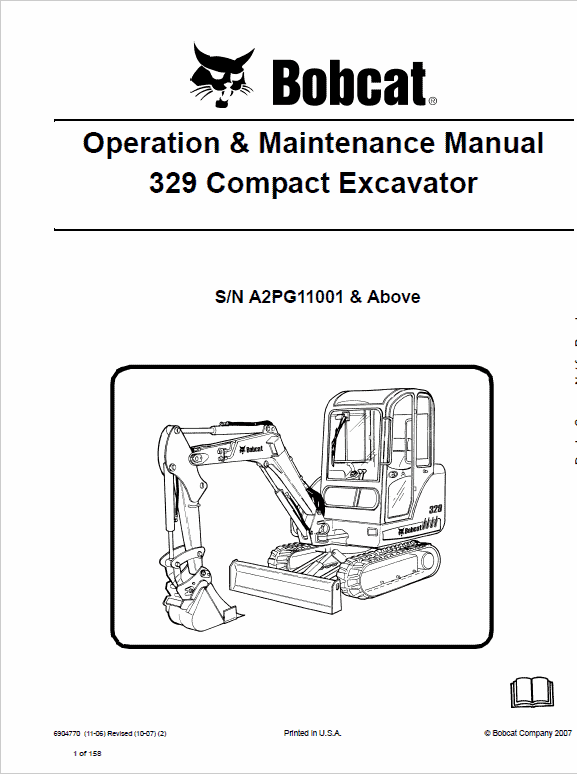 Bobcat 329 Compact Excavator Service Manual