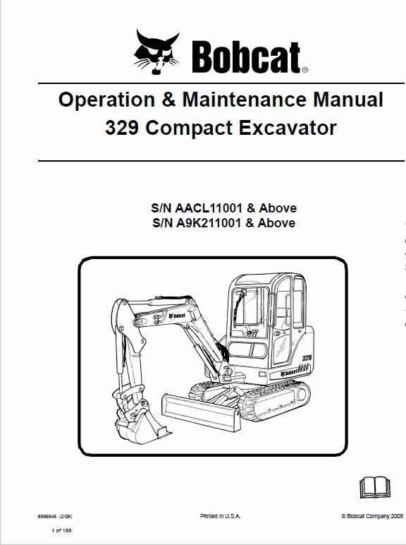 Bobcat 329 Compact Excavator Service Manual