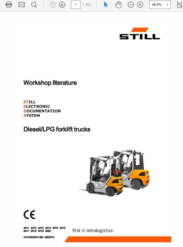 Still Diesel LPG Forklift Trucks RC40: RC40-25, RC40-30, RC40-35 Workshop Manual