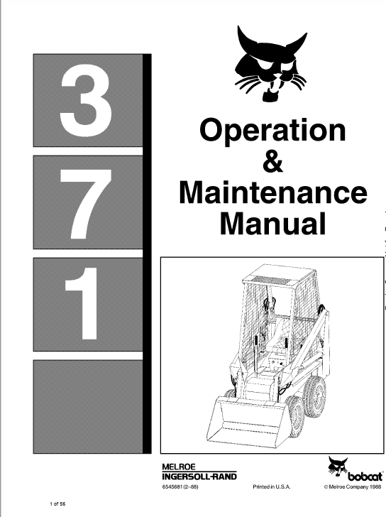 Bobcat 371 Skid-Steer Loader Service Manual